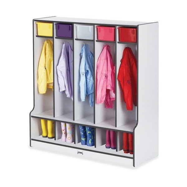 LOCKER, COAT, 5 SECTION, BK